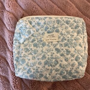 Floral white and light blue makeup bag- from Amazon gently used